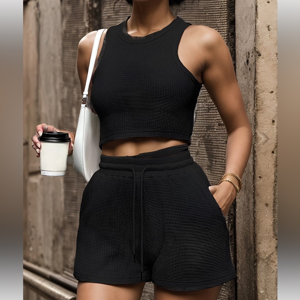 Women top and short 2 piece outfit